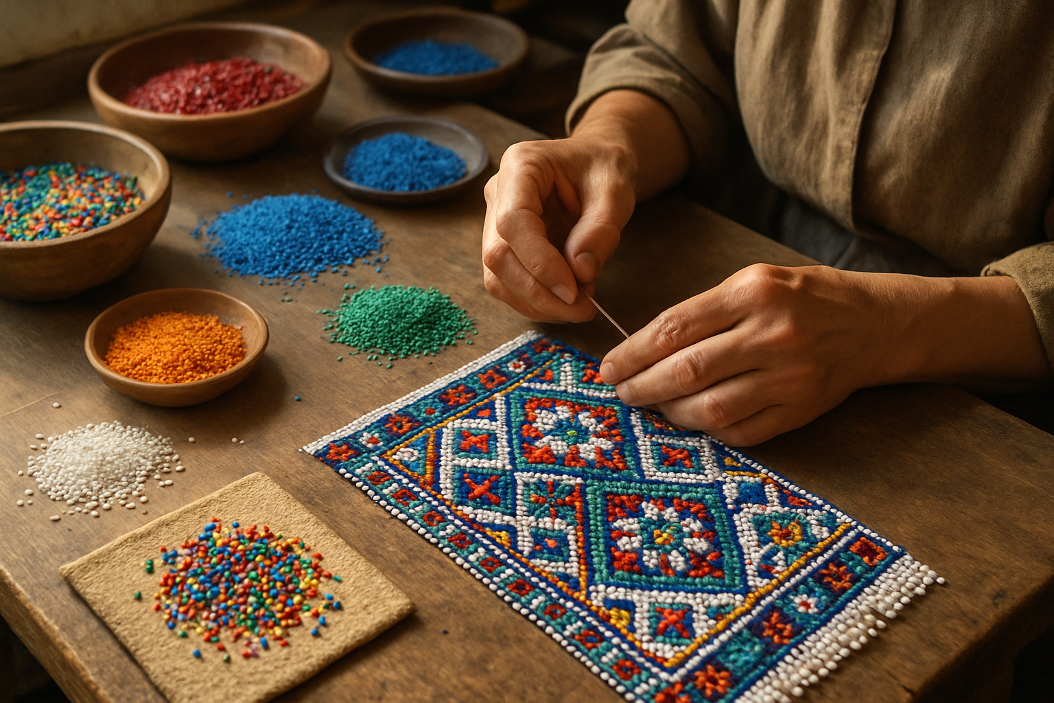 Boncuk işleme sanatı